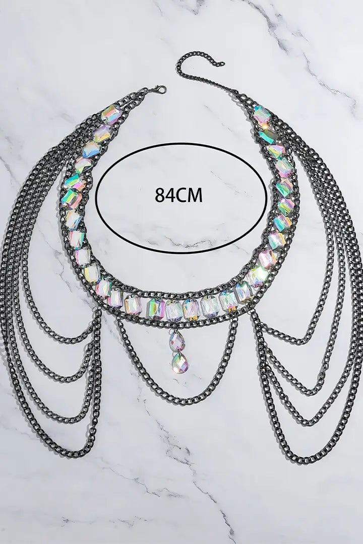 Bohemian Chain Drape Belt - Metallic Allure
