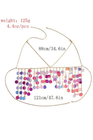 Cascading Colorful Polka Dot chest Chain-Tops