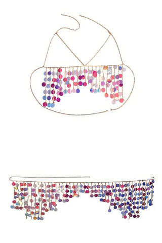 Cascading Colorful Polka Dot chest Chain-Tops
