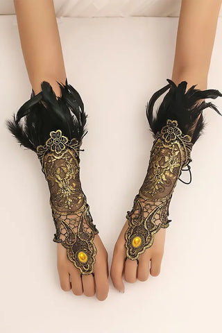Gothic Splendor - Feathered Lace Armlet