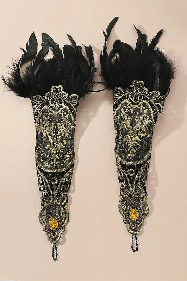Gothic Splendor - Feathered Lace Armlet